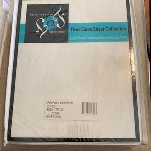 Faux Linen white sheer collection 50 inch by 108 inch sheer curtain panel